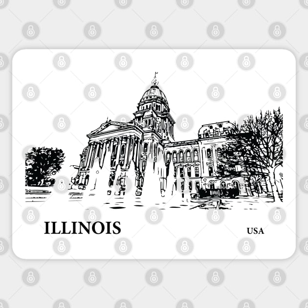 Illinois State USA Sticker by Lakeric